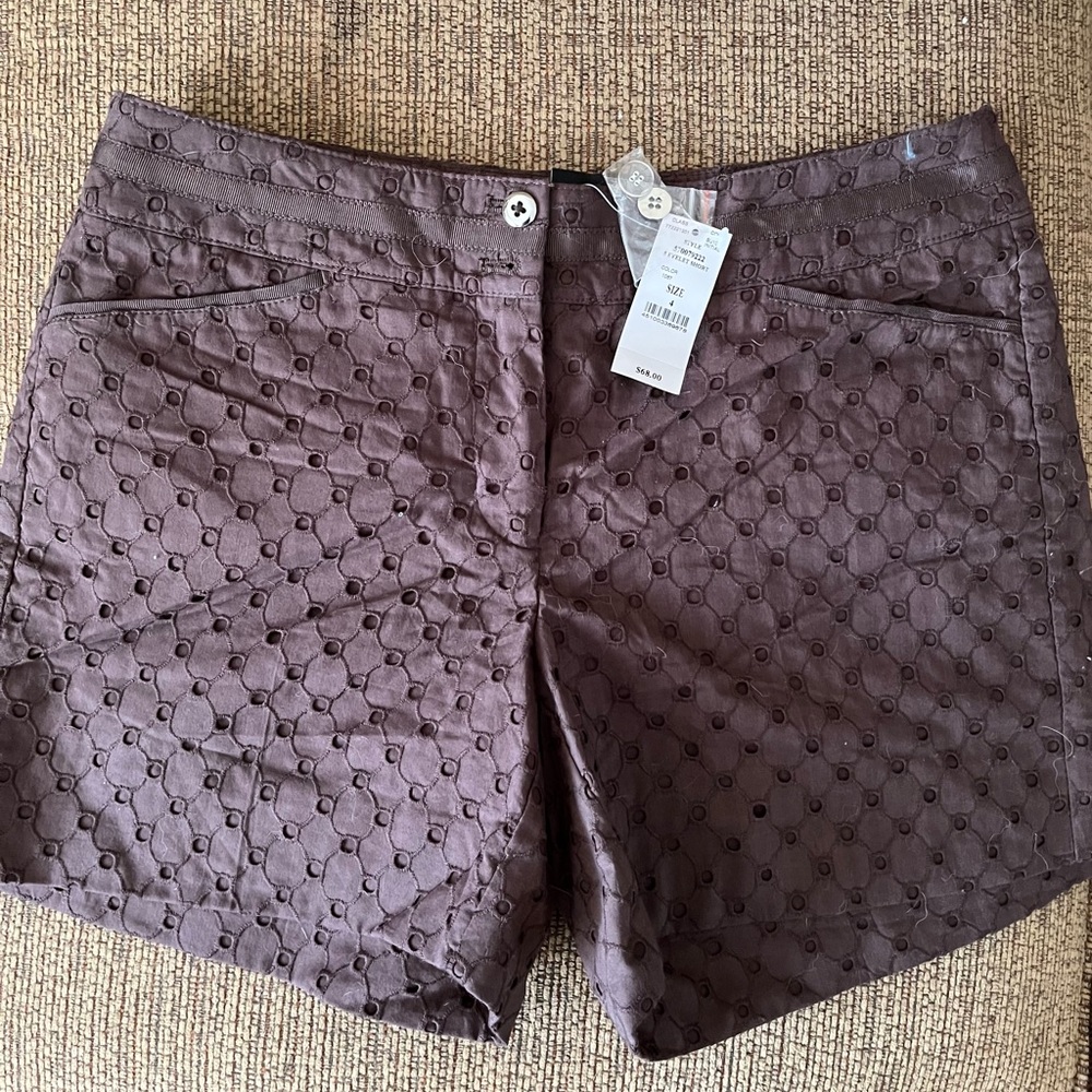 White House Black Market Textured Brown Shorts